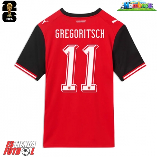 Austria Michael Gregoritsch #11 Primera Equipación Mundial 2026 Manga Corta